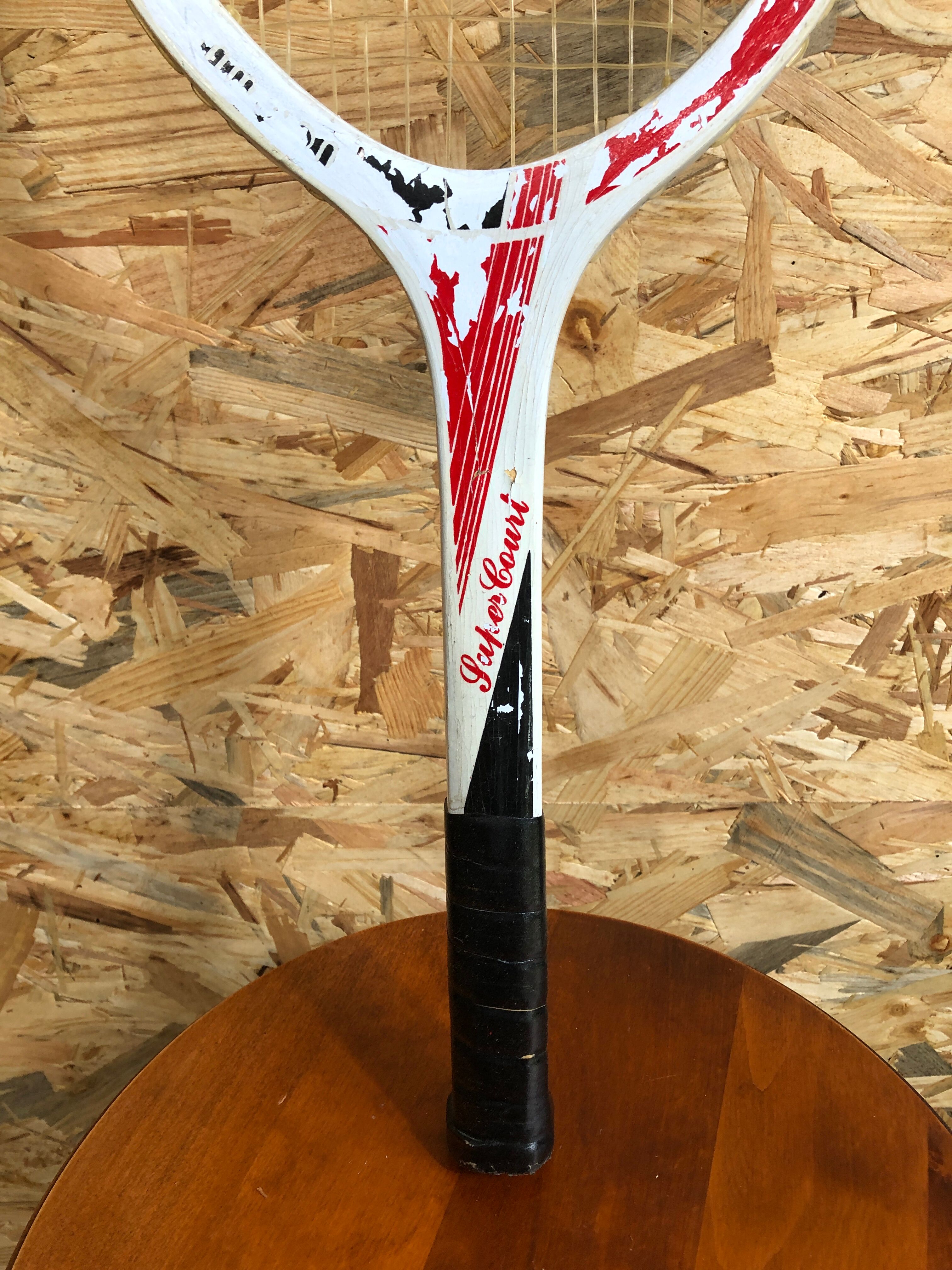 Old racket tennis super court junior wood decoration