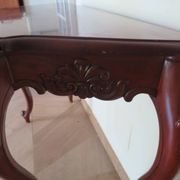 Console with curved legs - mahogany - Louis XV style - carved wood