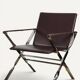 Pair of leather and chrome metal armchairs, Italy - 1970