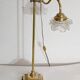 Tulip lamp in glass and bronze, adjustable, art deco 1920