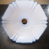 Suspension baladeuse opaline bleu art déco 1930 forme inhabituelle ø 23.5