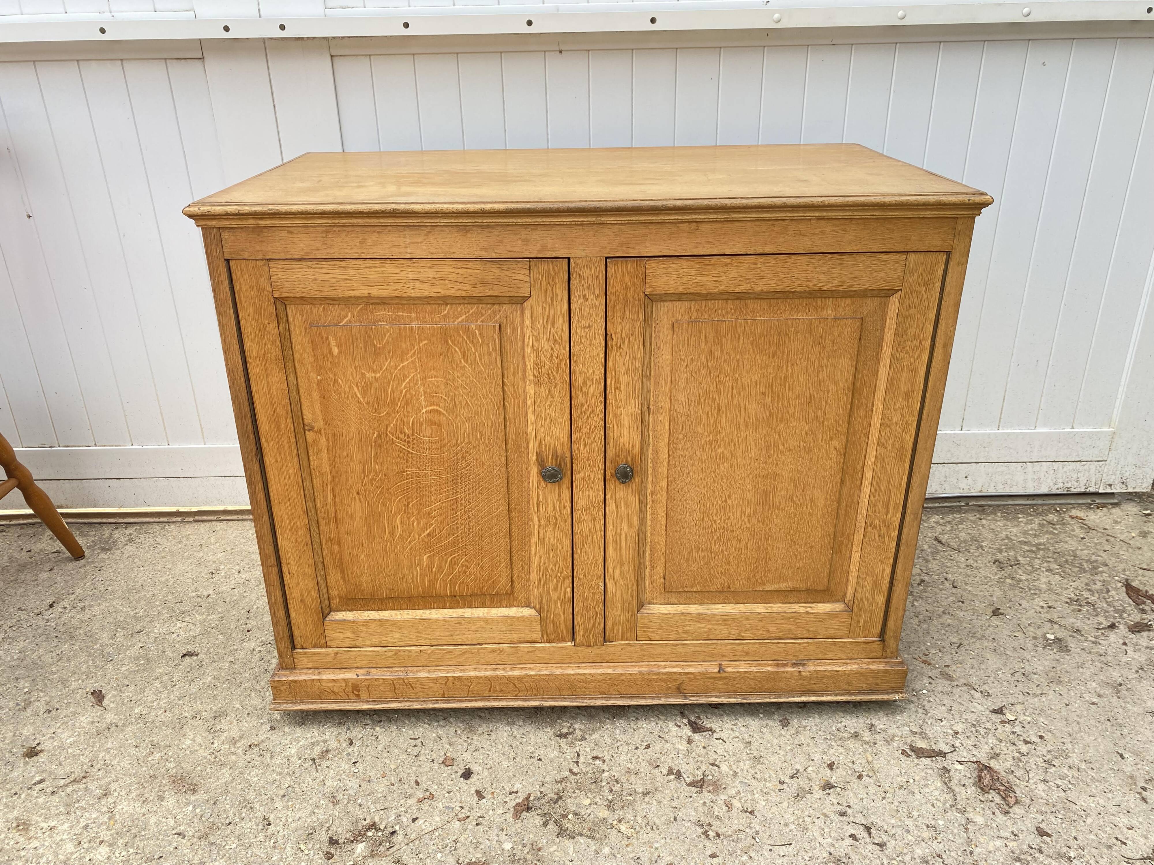 2-door storage unit in oak and oak veneer 50