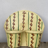 Wall-mounted planter or cutlery drainer in yellow vintage ceramic