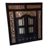 Mirror with shutters colonial style, solid wood 80x90cm