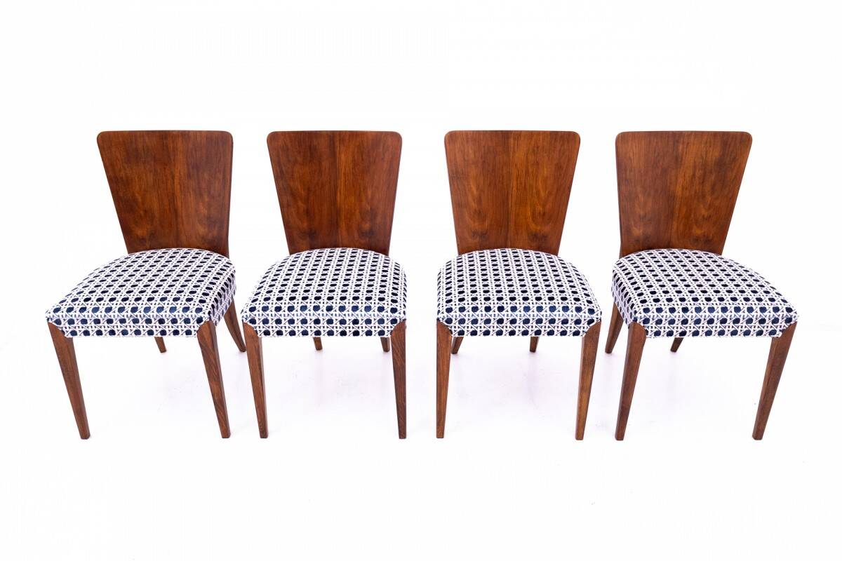 A set of chairs designed by J. Halabala, Czechoslovakia, 1930s. After renovation.
