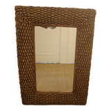 Mirror in woven water hyacinth