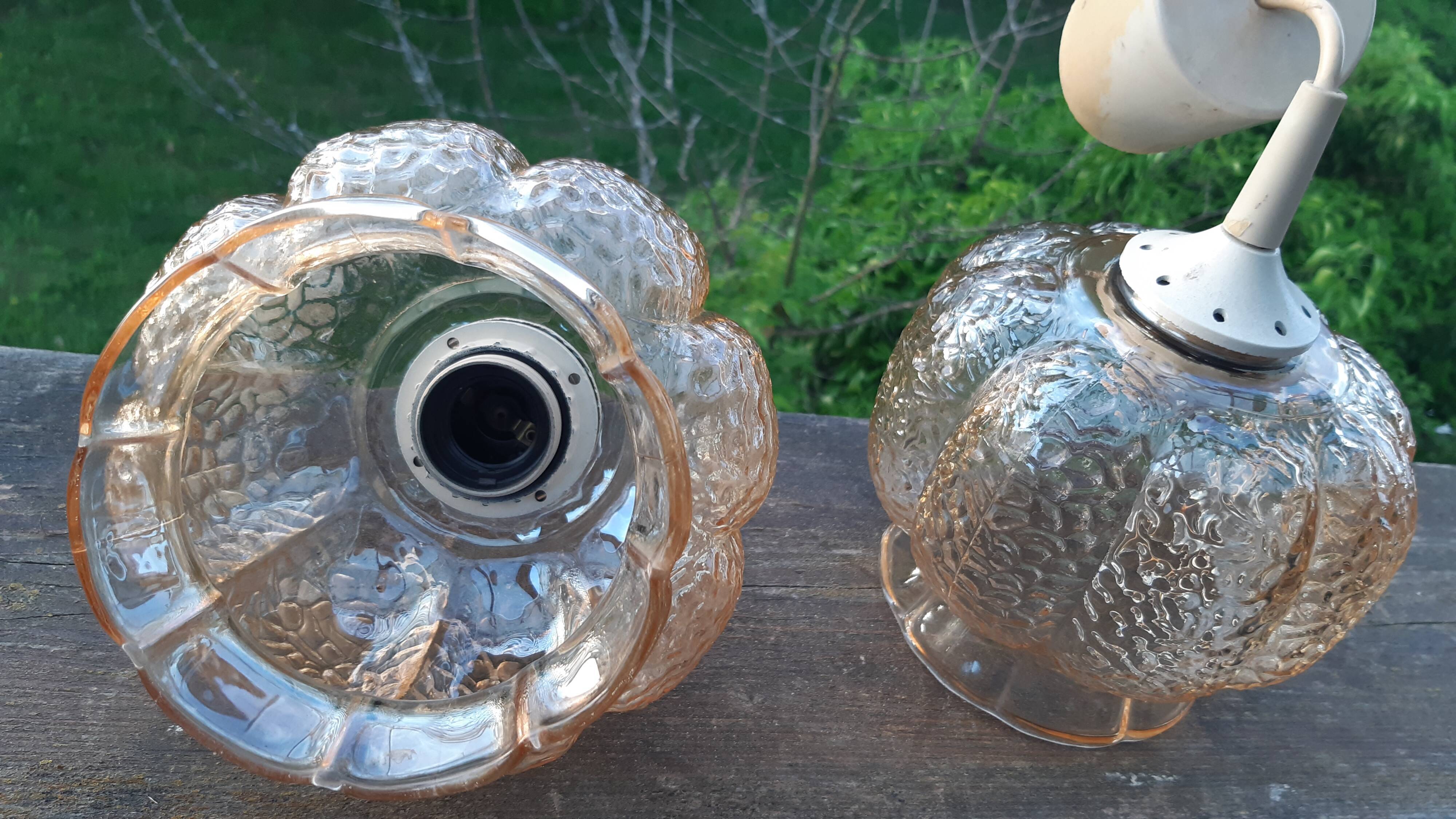 Amber glass suspensions 1970 lot of 2