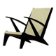 1940s Lounge Chair in Black Painted Wood