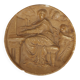 Médaillon tondo en plâtre patiné femme et putti Fin XIXème