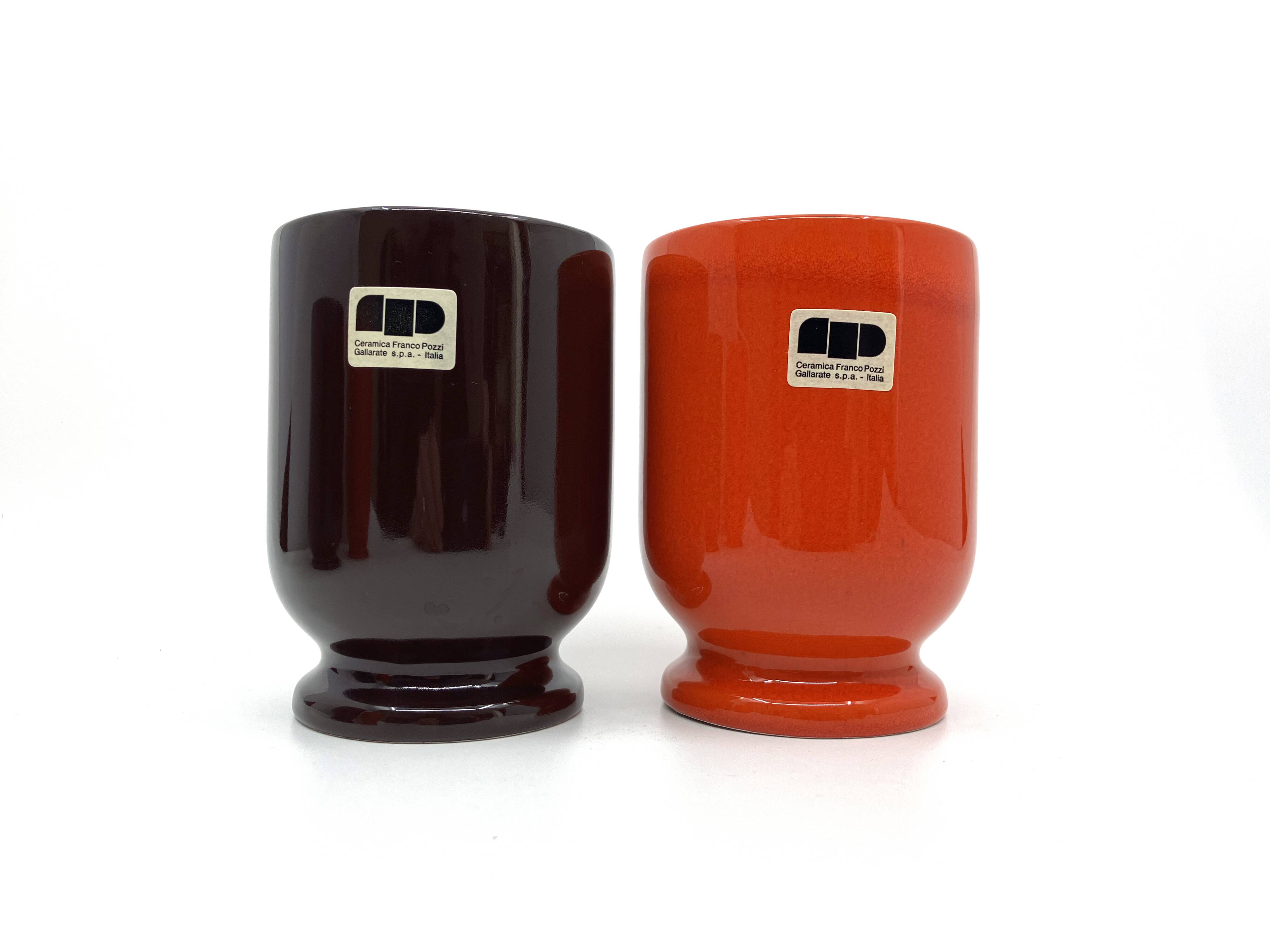 4 Franco Pozzi glasses/mazagrans • Bistrot series by Ambroglio Pozzi • 1970