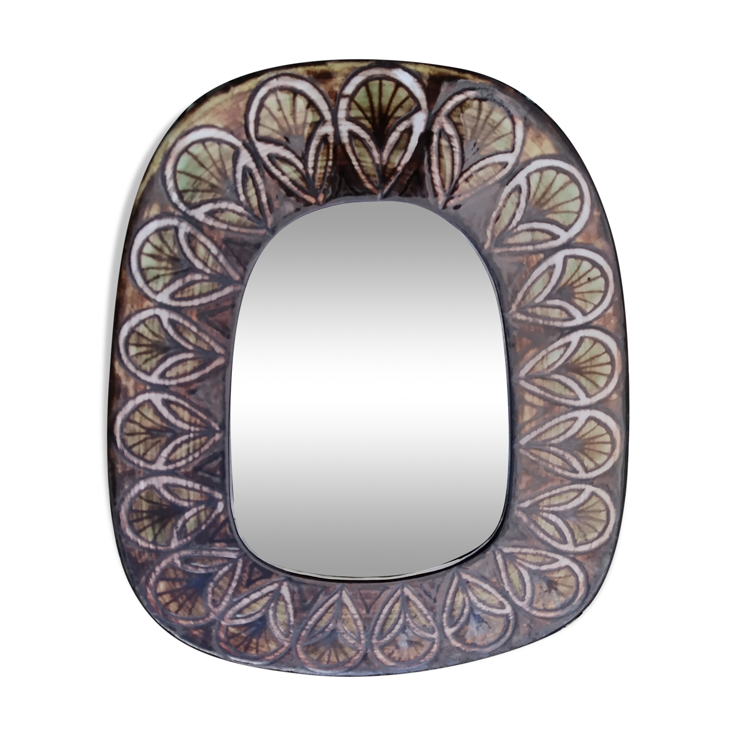 Mirror Jean Claude Malarmey ceramic Vallauris