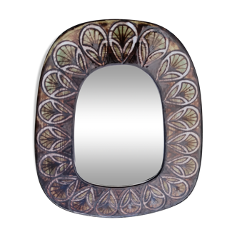 Mirror Jean Claude Malarmey ceramic Vallauris