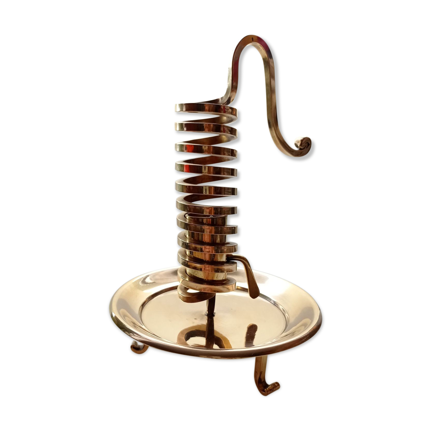 Golden brass candlestick from the 70's