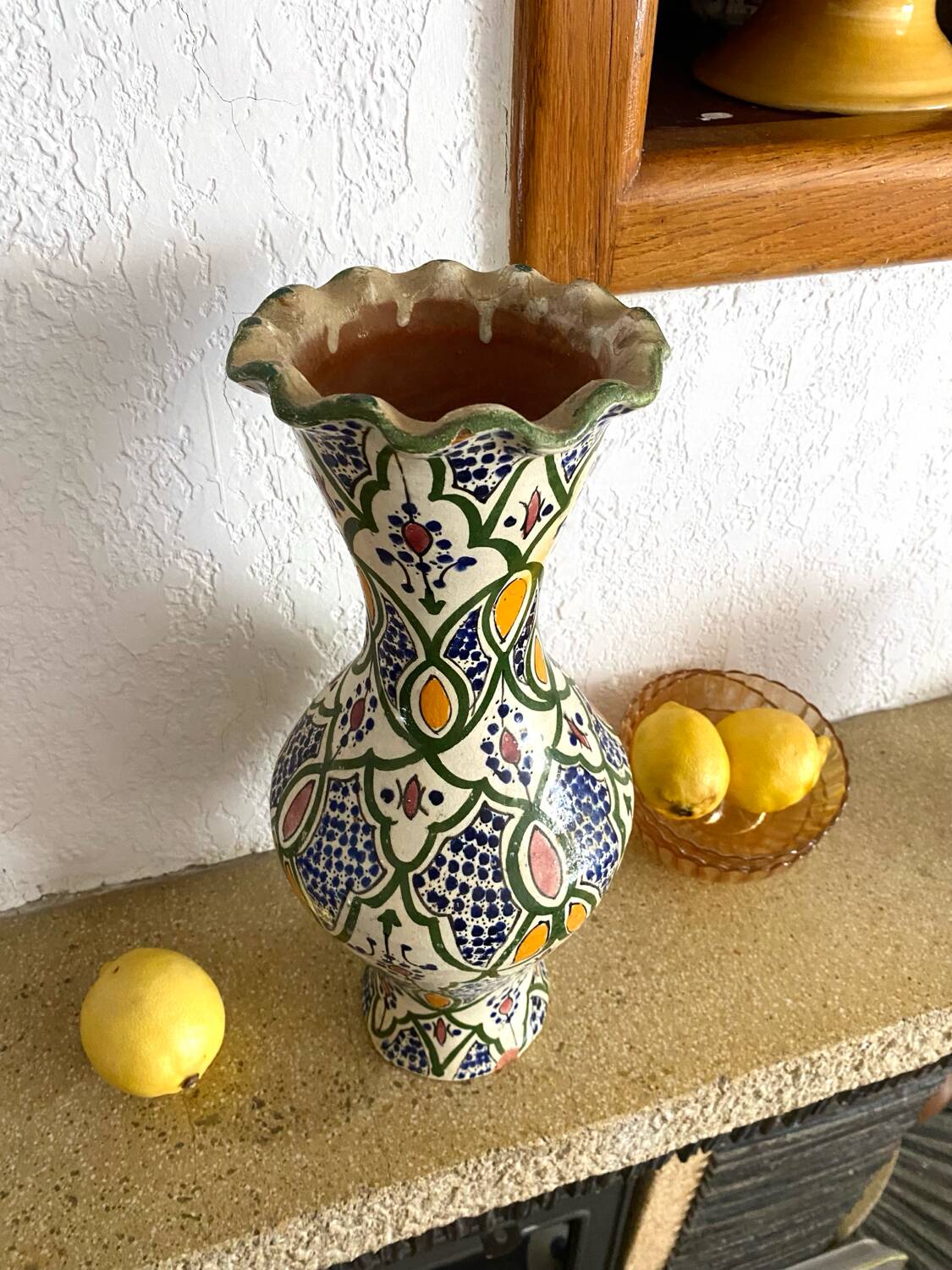 Antique hand-painted ceramic vase