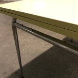 Yellow formica kitchen table with two extension cord, vintage 60s