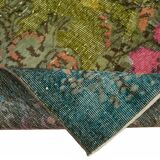 Overdyed Wool Vintage Handmade Carved Rug 169 cm x 288 cm