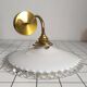 Opaline glass and brass wall light