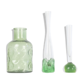 3 vases soliflores verts des années 1970