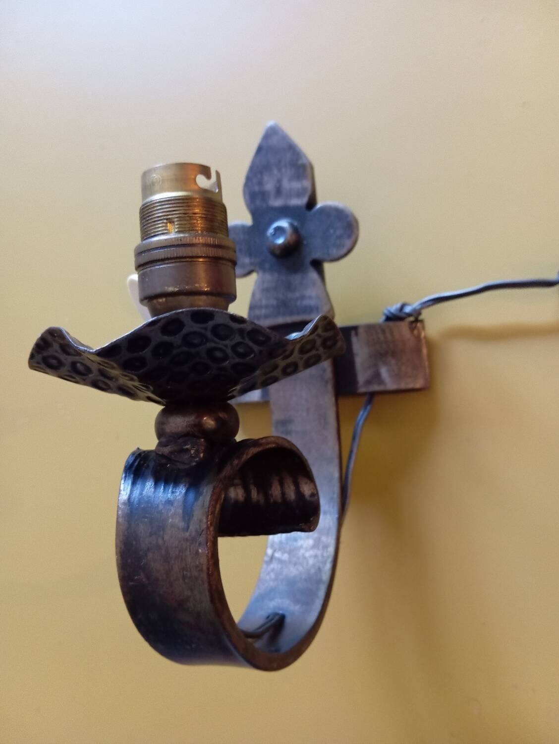 Medieval style iron wall light