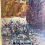 Still life with cup signed Peyranne, mid-20th century