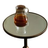 Table basse ronde en verre miroir de luxe légère, table d'appoint rétro pour salon