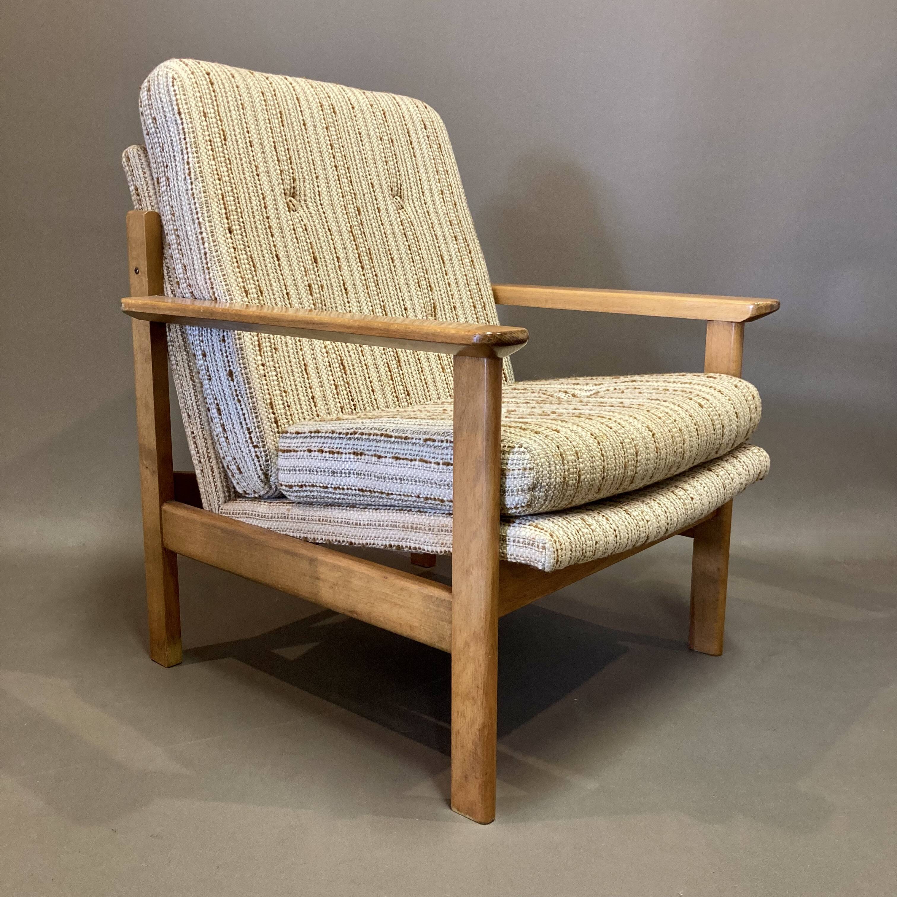 Scandinavian design wool armchair 1950.
