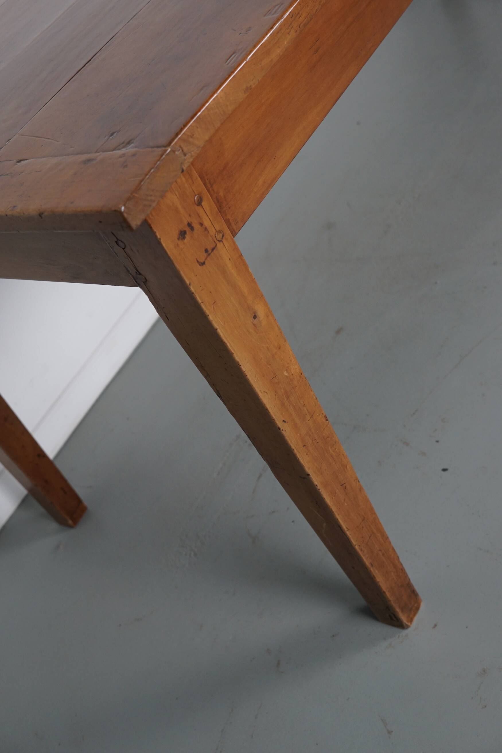 Antique Cherry Early 20th Century French Rustic Farmhouse Dining Table