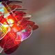 Danish Space Age hanging lamp made of plexiglass "leaves" with mirror reflex