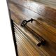 Armoire d'archives vintage en bois / armoire à rideau