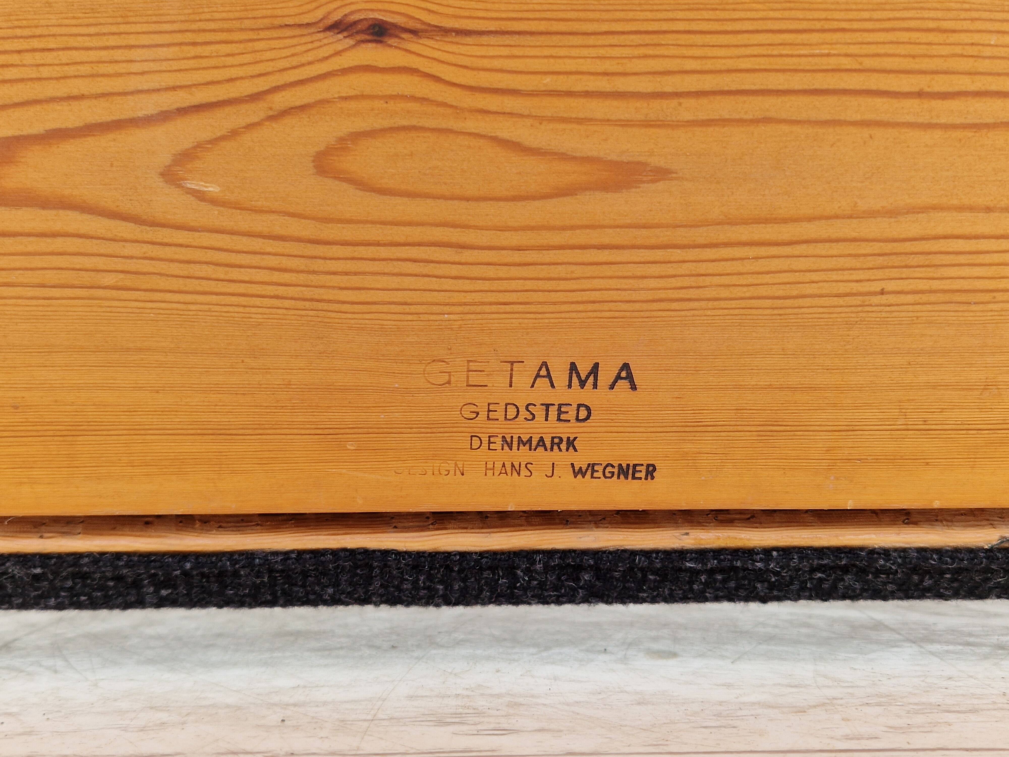 1970s, Danish design by H.J. Wegner, reupholstered armchair, model GE300.