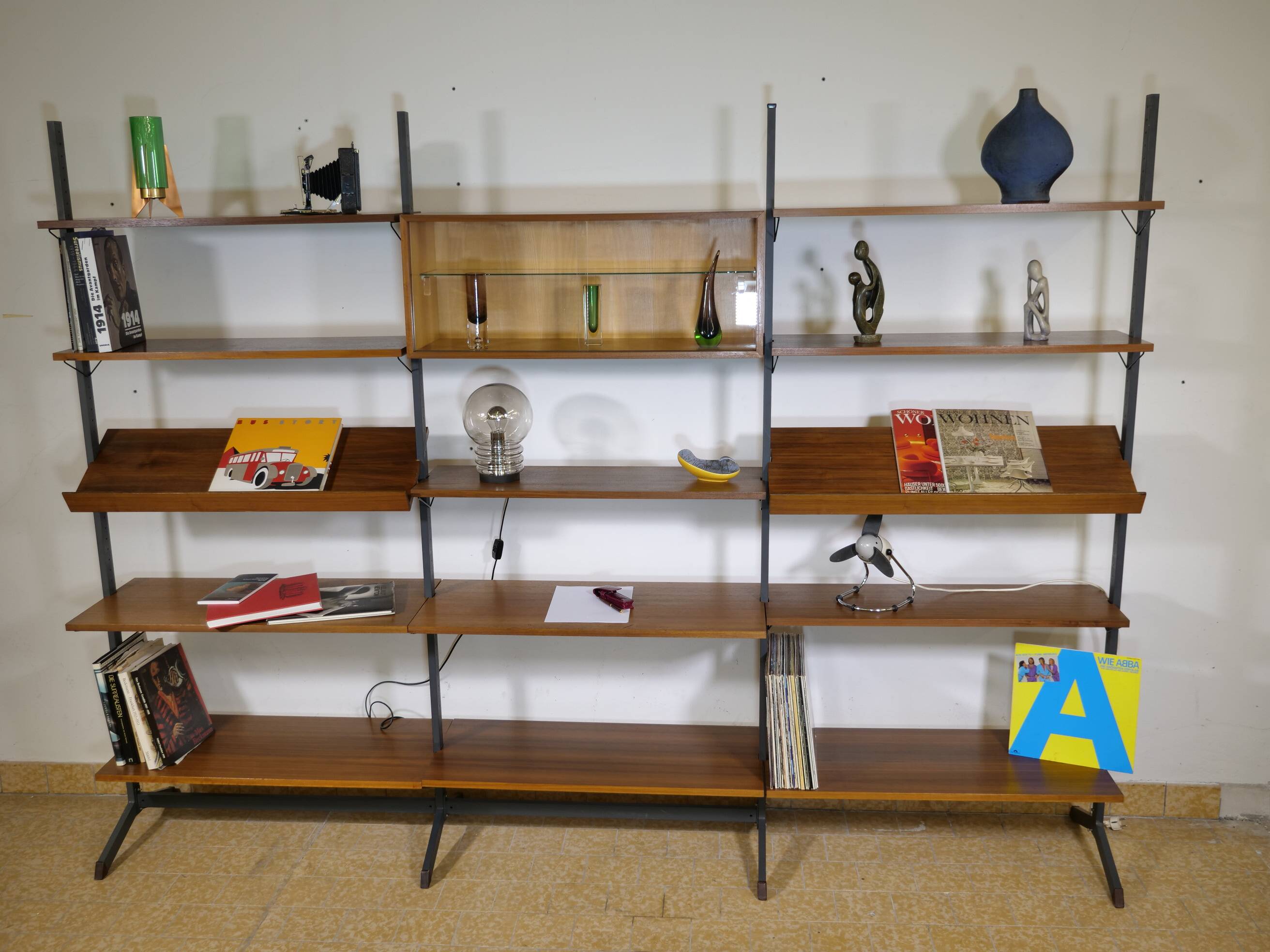 Free Standing Modular Teak Shelving System by Olof Pira, 1960s