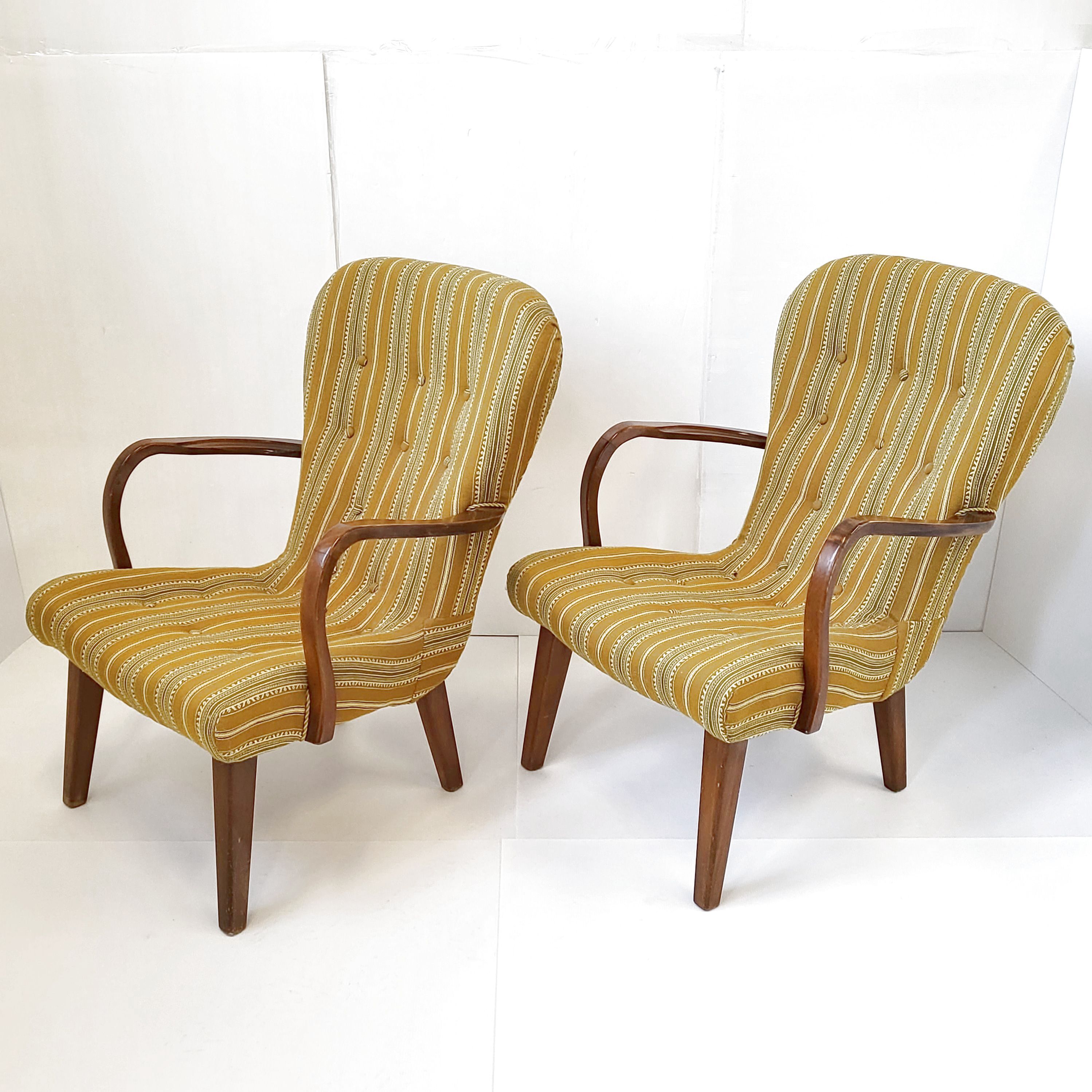 Pair of Danish armchairs 1940 vintage