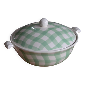Salins soup tureen, green Croisette model