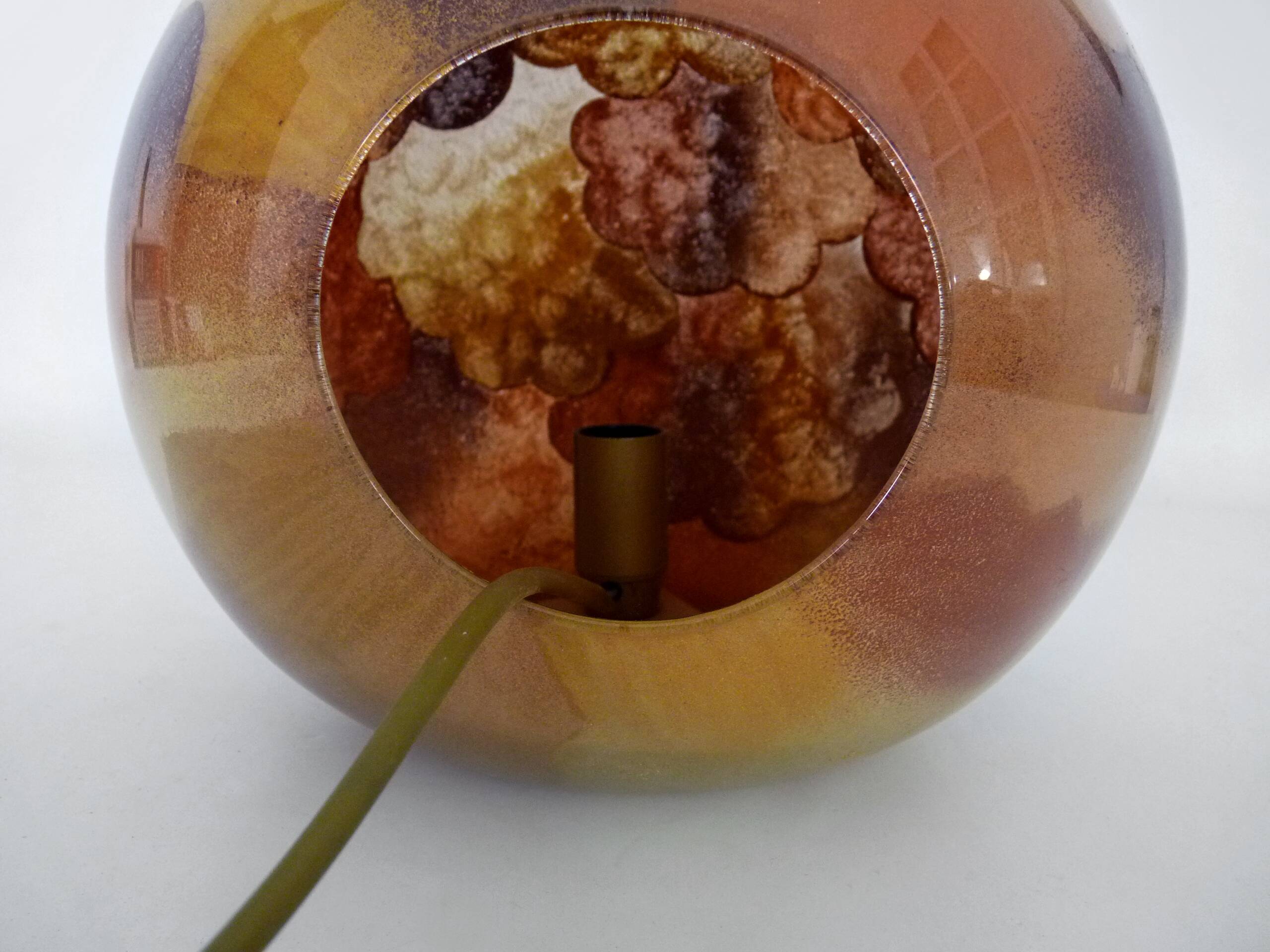 Table lamp in blown glass, apple shape, 1970s.