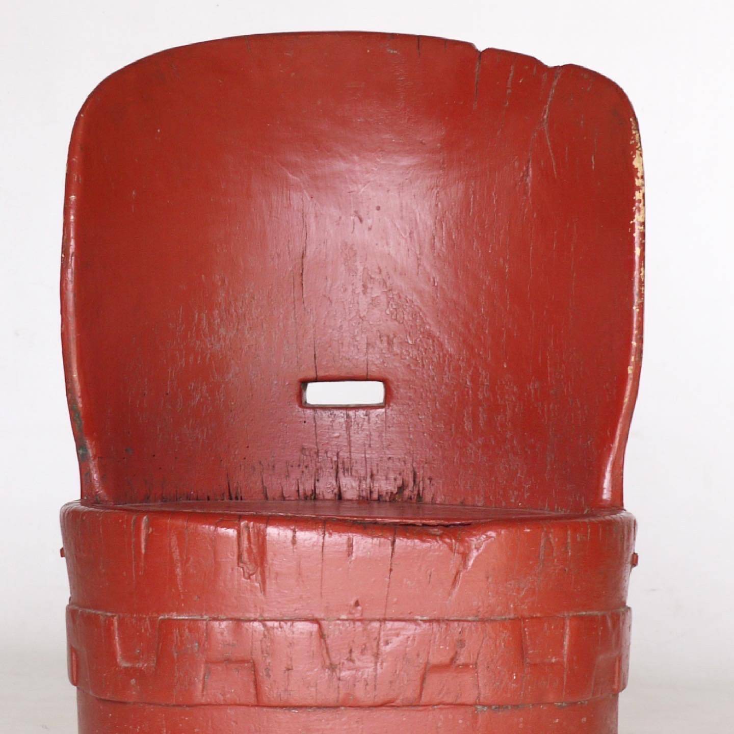 Antique Scandinavian Wooden Kubbestol Chair