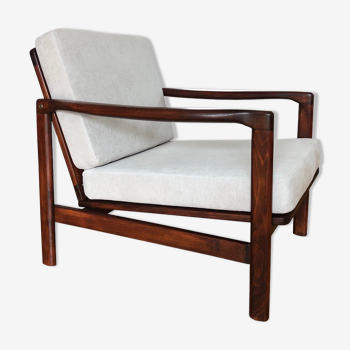 Fauteuil gris clair par Zenon Bączyk pour Swarzędzkie Furniture Factory, années 1960