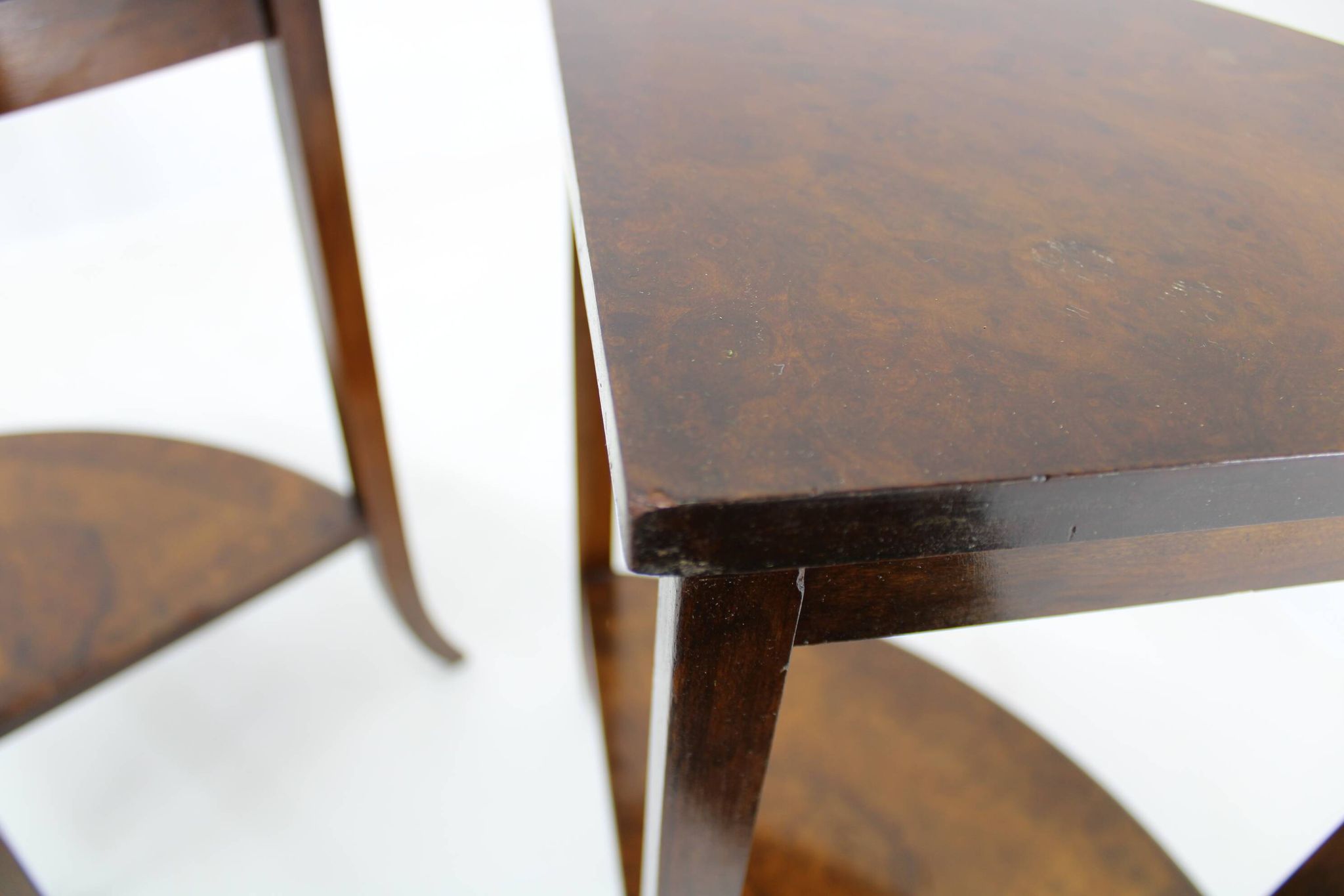 Tables gigognes Art Déco des années 1930 en noyer, Tchécoslovaquie