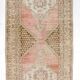 3x6 Turkish Pale Red & Brown Oriental Vintage Rug, 95x196Cm
