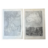 Lot de 2 cartes - Indes et Australie 20x29cm