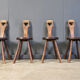 Vintage brutalist heart shaped chairs, 1960s