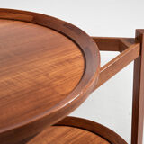 Midcentury danish trolley with 2 serving trays in teak 1960s