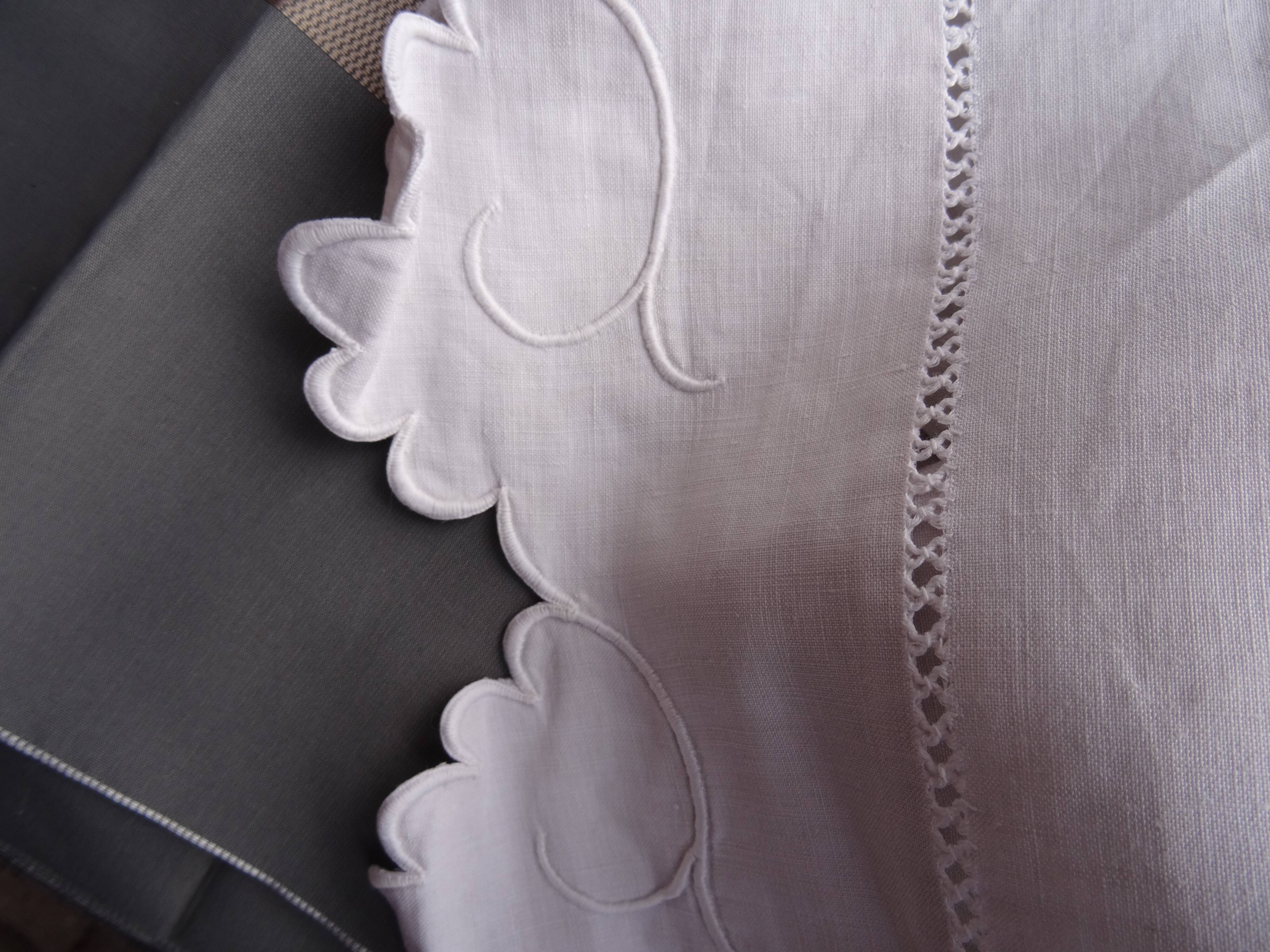 Beautiful cloth scalloped linen and Monogram OP
