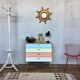 50s color formica shoe cabinet with compass feet
