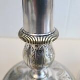 Antique silver-plated metal candlesticks