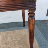 wooden table, almost square, extension possible