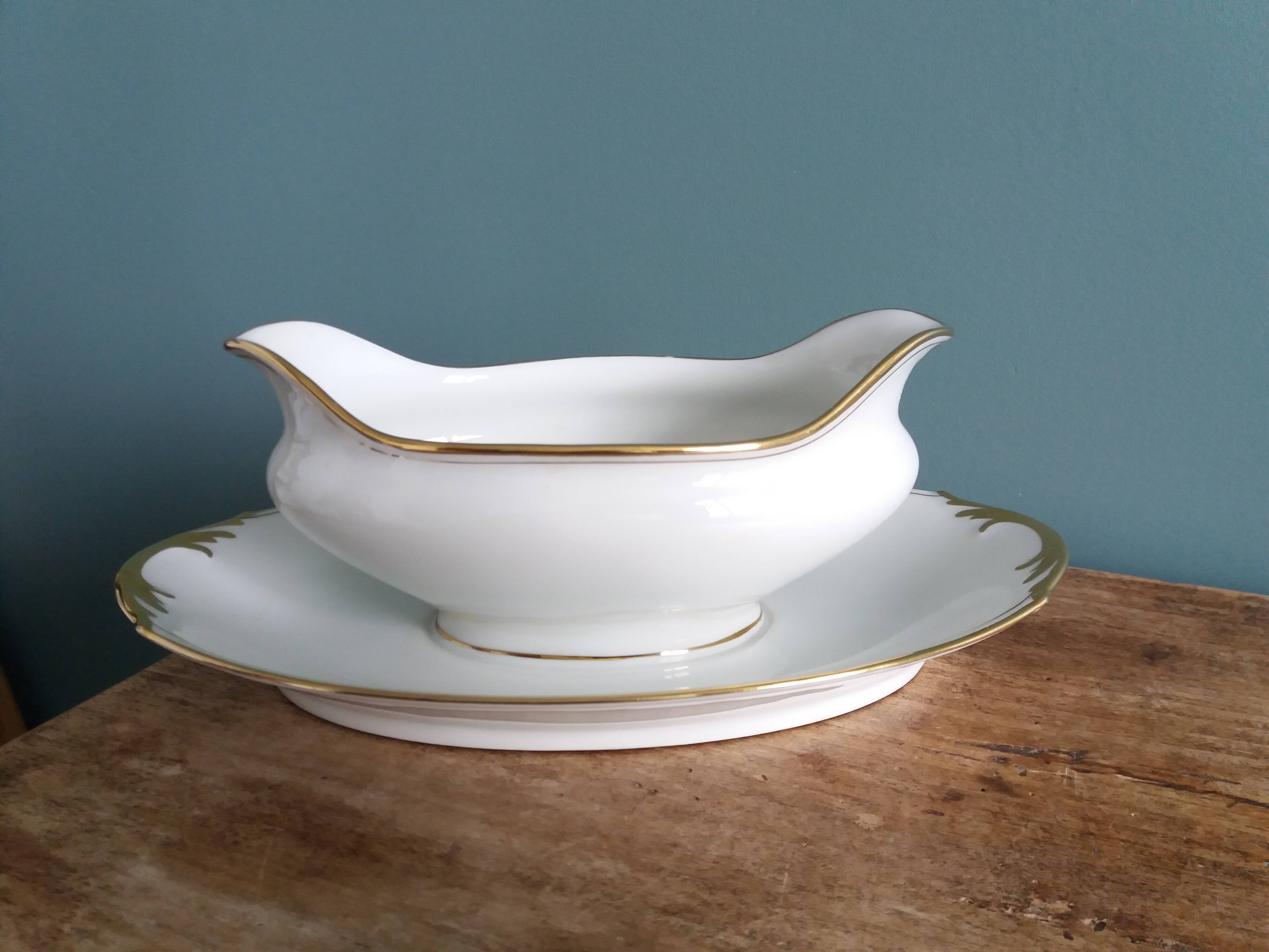 Betoule and Legrand Limoges porcelain sauceboat