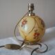 Pied de lampe boule à poser de table de chevet d’appoint en verre – impression florale e