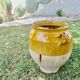 Vase, pot, jarre à huile en terre cuite vernissée jaune, fin 19ème