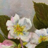 Table HST "Christmas Roses" Flowers Ellébores signed Sylvie Lamboeuf