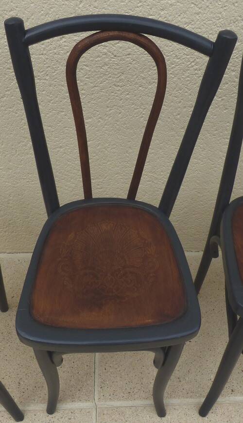 4 old Luterma bistro chairs with patterned seats – Completely refurbished